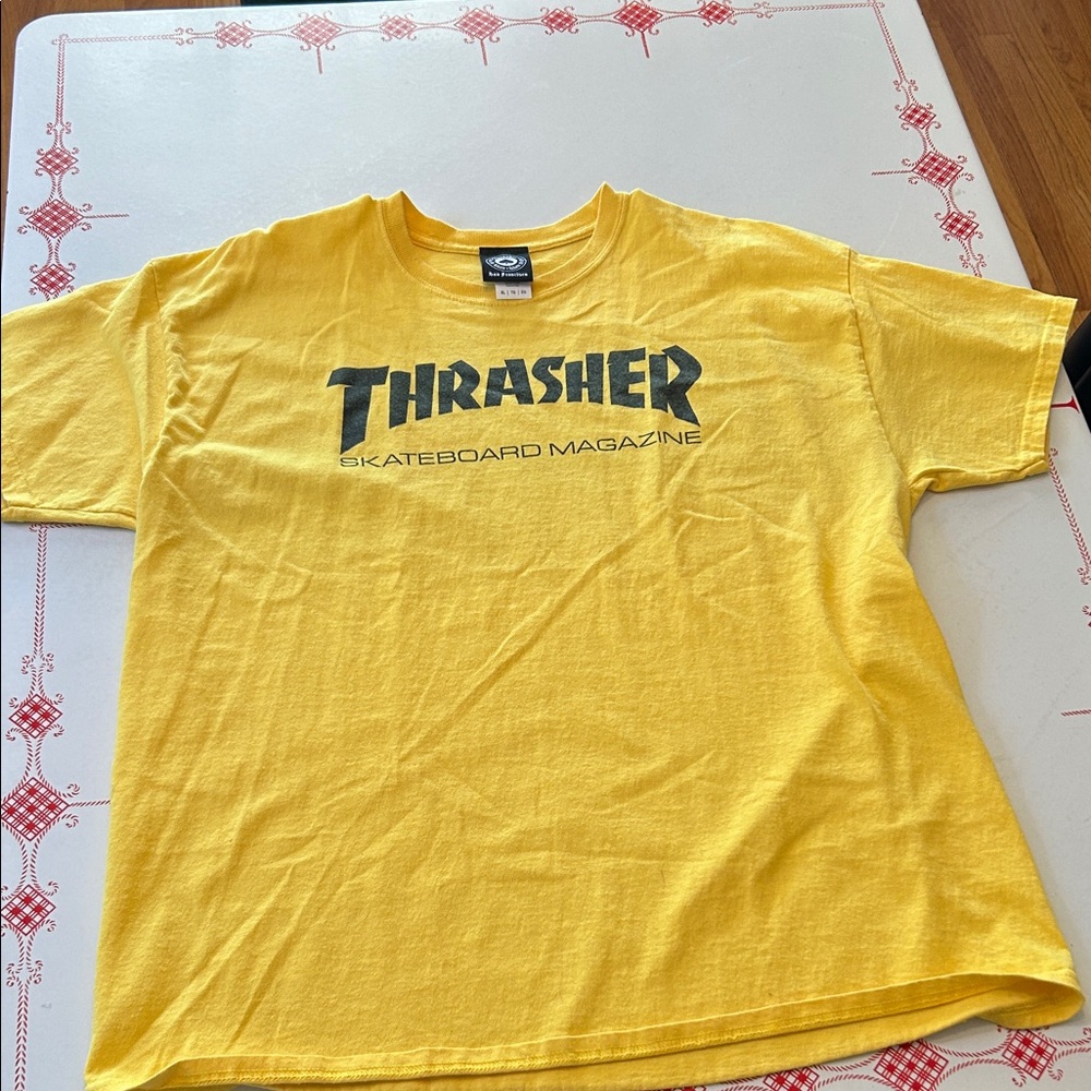 Thrasher Yellow Tee with Black Label